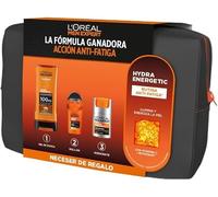 L'Oréal Paris Men Expert Hydra Energetic - Set regalo da uomo con beauty case, kit anti-affaticamento 24 ore con vitamina C e guaraná, include crema idratante, gel doccia e deodorante per pelle stanca