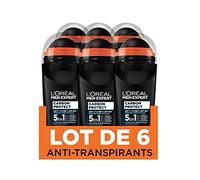 L'Oréal Paris Men Expert L 'Oréal Carbon Protect Ice Fresh Deodorante Bille uomo Anti-traces 50 ml - Confezione da 6