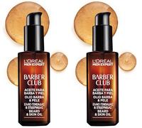 L'Oréal Paris Men Expert Olio Barba e Viso Idratante, Per la Barba Lunga, Barba Disciplinata e Setosa, Viso Idratato, Con Olio Essenziale di Legno di Cedro, Barber Club, 30 ml (Confezione da 2)