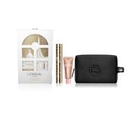 L'Oréal Paris Natale Pochette Regalo Make Up con Mascara Panorama Nero e Illuminante Mini Lumi Glotion 903 Medium Glow, Per i Tuoi Look Festivi, Con Elegante Pochette Nera in Velluto