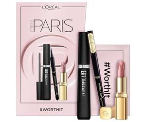 L'Oréal Paris, Paris Look Set per look glamour: con mascara Telescopic Lift nero, Infaillible Matte Resistance 420 Le Rouge Paris e Super Liner Perfect Slim nero, 3 pezzi