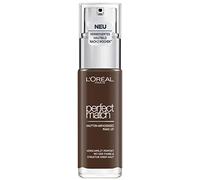 L'Oréal Paris Perfect Match 12.N Ebony - Fondotinta liquido, si fonde perfettamente con il tono della pelle per una carnagione assolutamente naturale, nutre la pelle, 1 pezzo