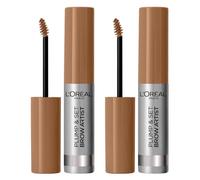 L'Oréal Paris Plump & Set Brow Artist Mascara per Sopracciglia Colore 101 Blonde Formula in Gel Pigmentato Waterproof e No-Transfer Texture Senza Grumi con Pettinino - 2 Cosmetici