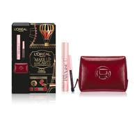 L'Oréal Paris Pochette Regalo Make Up à La Carte con Mascara Allungante Paradise e Mini-Matita Occhi, Per i Tuoi Look Festivi, Con Elegante Beauty Case in Vernice Rossa Bordeaux