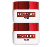 L'Oréal Paris Revitalift Anti-Rughe Crema Notte Viso Trattamento Ricco Tonificante Idratante Rigenerante Rimpolpante Extra Rassodante Formula Avanzata Pro Retinolo e Fibrelastyl - 2 Barattoli da 50ml