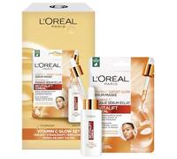 L'Oréal Paris RevitaLift Clinical Vitamina C Glow Set: siero e maschera con pura vitamina C al 12% per pelle radiosa e pori raffinati