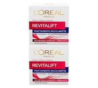 L'Oréal Paris Revitalift Crema Viso Anti-Rughe Extra Rassodante Trattamento Ricco Notte Formula con Pro-Retinolo Avanzato e Fibrelastyl ad Azione Profonda Texture Idratante - 2 Barattoli da 15ml