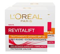 L'Oréal Paris Revitalift Crema Giorno Viso Anti-Rughe Protezione UVA/UVB SPF30 Trattamento Extra Rassodante con Pro-Retinolo Avanzato + Fibrelastyl - 2 Barattoli da 50ml