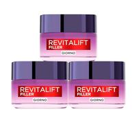 L'Oréal Paris Revitalift Filler Anti-Rughe Crema Viso Trattamento Rivolumizzante Rassodante Rimpolpante Tonificante Formula con Acido Ialuronico Puro Concentrato Texture Delicata - 3 Barattoli da 50ml