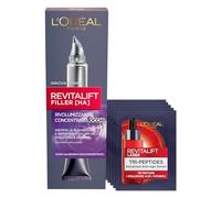 L'Oréal Paris Revitalift Filler [HA] Crema Contorno Occhi Concentrata Rivolumizzante con Acido Ialuronico 15ml + Revitalift Laser Siero Tri-Peptidi Anti-Età Bundle Routine - Set da 6