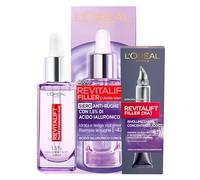 L'Oréal Paris Revitalift Filler Siero Antirughe Rivolumizzante Idratante con Acido Ialuronico 30ml + Revitalift Filler [HA] Crema Contorno Occhi Concentrata Rivolumizzante 15ml - Set da 2