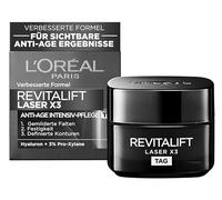 L'Oréal Paris Revitalift Laser X3 - Crema da giorno con acido ialuronico, crema viso anti-invecchiamento ad azione tripla, rassoda la pelle e attenua le rughe, 50 ml