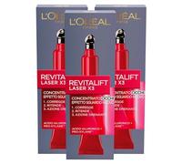 L'Oréal Paris Revitalift Laser X3 Crema Anti-Rughe Contorno Occhi Trattamento Concentrato Anti Età ad Azione Ridensificante e Drenante Formula con Pro-Xylane e Acido Ialuronico - 3 Flaconi da 15ml