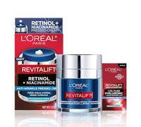 L'Oreal Paris Revitalift Pressed Night Cream with Retinol, Niacinamide, Visibly Reduce Wrinkles, Hydrate for Face, Under Eye Dermatologist tested + Hyaluronic Acid Serum Sample, 1 kit, 2 Piece Set