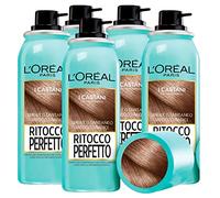 L'Oréal Paris Ritocco Perfetto Spray per Capelli Castani Correttore Istantaneo Radici Contro Ricrescita Copertura Temporanea Capelli Bianchi Formula No Transfer Asciugatura Rapida - 5 Flaconi da 75ml