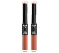 L'Oréal Paris Rossetto Infallible 24h Lipstick 2 Step 808 Limitless Beige Balsamo Labbra Colorato e Rossetto No Transfer Ultra Confort con Acido Ialuronico e Sfere di Collagene - 2 Rossetti