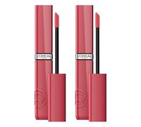 L'Oréal Paris Rossetto Liquido Infaillible Laque Resistence 220 Paris Sunset Effetto Laccato e Brillante Tenuta 16h No Transfer con Squalano - 2 Rossetti