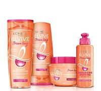 L'Oréal Paris Routine Completa Riparatrice di Lunghezze Elvive Dream Long, Kit con Shampoo, Balsamo, Maschera e Crema, Per Capelli Lunghi, Lisci e Danneggiati