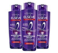 L'Oréal Paris - Set di 3 shampoo viola antigiallimento - per capelli biondi, decolorati, cattivi o bianchi - Neutralizzazione dei riflessi gialli e arancioni - Elseve Color-Vive - 3 x 200 ml