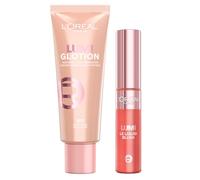 L'Oréal Paris Set Lumi Le Liquid Blush 630 Glowy True Rose Ultra-Leggero Modulabile Lunga Tenuta + Lumi Glotion Illuminante Liquido 902 Light Glow Viso e Corpo Idrata Illumina la Pelle 40ml - Set da 2