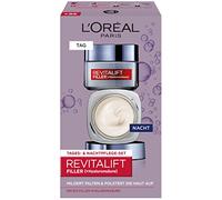 L'Oréal Paris Set per la cura del viso, anti-invecchiamento ialuronico, cura diurna e notte contro le rughe, con acido ialuronico micro filler, Revitalift Filler, 2 x 50 ml