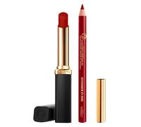 L'Oréal Paris Set Rossetto Color Riche Intense Volume Matte 40Y 1990 Le Bordeaux Volumizzante Idratante Lunga Tenuta + Matita Labbra Color Riche Tratto Morbido Lunga Tenuta - Set da 2