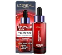 L'Oréal Paris - Siero correttore viso anti-età, trattamento anti-età, tripla azione, con acido ialuronico, peptidi e vitamina C, tutti i tipi di pelle, Revitalift Laser X3-30 ml
