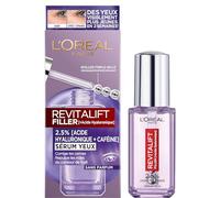 L'Oréal Paris Siero per contorno occhi - Anti-rughe, anti-tasche e correttore - Acido ialuronico puro e caffeina - Punta triple-Bille innovativa - Revitalift Filler - 20 ml