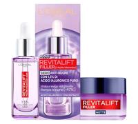 L'Oréal Paris Siero Viso Revitalift Filler Azione Rimpolpante + Revitalift Filler Crema Trattamento Viso Notte Anti-Rughe Rivolumizzante - 2 Trattamenti con Acido Ialuronico