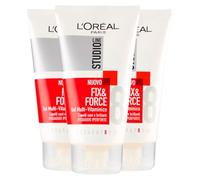 L'Oréal Paris Studio Line Fix e Force Gel Multi-Vitaminico Lunga Durata Tenuta 8 Iperforte per Capelli Sani e Brillanti - 3 Flaconi da 150ml