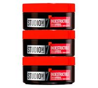 L'Oréal Paris Studio Line Indestructible Cera Modellante Capelli Tenuta 7 Fissaggio Iperforte Resistenza Elastica Definisce e Illumina i Capelli - 3 Barattoli da 75ml