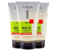 L'Oréal Paris Studio Line Invisi Fix Gel Mineral Lunga Durata 24h Texture Fluida Senza Alcool Tenuta 8 iperforte - 3 Flaconi da 150ml