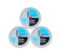 L'Oréal Paris Studio Line Out of Bed Crema Fibrosa Effetto Spettinato Lunga Durata 24h Tenuta 6 Forte - 3 Barattoli da 150ml