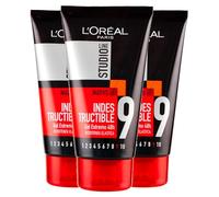 L'Oréal Paris Studio Line Pure Wet Gel Indestructible Lunga Durata 48h Resistenza Elastica Senza Residui Tenuta 9 Estrema - 3 Flaconi da 150ml