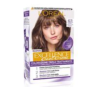L'Oréal Paris Tinta Capelli Excellence Cool Creme, Copre i Capelli Bianchi, Colore Ricco dai Toni Freddi, 6.11