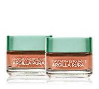 L'Oréal Paris Trattamenti Detergenza Maschera per il Viso, Argilla Pura Esfoliante con Alghe Rosse, Leviga e Ristringe i Pori del Viso, 50 ml, 1 Confezione da 2 Pezzi