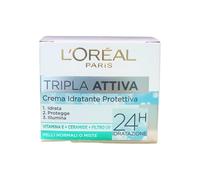 L'Oréal Paris Tripla Attiva Crema Viso Idratante Protettiva Giorno per Pelli Normali o Miste, 50 ml
