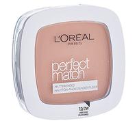 L'Oréal Paris Trucco in polvere compatta opacizzante con SPF 8, con specchio e spugna, Perfect Match Polvere n. 7.D/7.W Golden Amber, 9 g