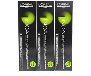 L'Oreal Professional - Colorazione di ossidazione permanente - copre 100% dei capelli bianchi - +48% di lucentezza, formula vegana, senza ammoniaca, iNOA Fondamentale: biondo dorato 7,3 - 3 x 60 ml