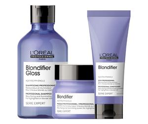 L'Oréal Professionnel Paris Serie Expert Blondifier Set Gloss Trio (shampoo 300 ml + balsamo 200 ml + maschera 250 ml)