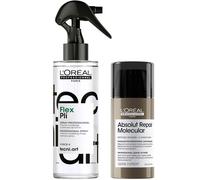 L'Oréal Professionnel Protect & Style Bundle: Tecni Art Flex Pli, Thermo-modelling Styling Hair Spray, Absolut Repair Molecular Leave-In Cream, 190ml & 100ml