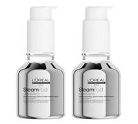 L'Oréal Professionnel - Set di 2 - Trattamento lisciante concentrato SteamPod, termoprotettivo e ad alta resistenza contro l'umidità, anti-brividi, formula anidra brevettata, compatibile con qualsiasi