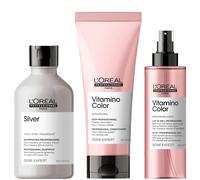 L'Oréal Professionnel Silver and Vitamino at Home Experts for Natural White/Grey Hair Bundle