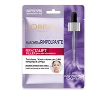L'Oréal Paris Maschera in tessuto Revitalift Filler, Azione Rimpolpante Anti-Età, Effetto Seconda Pelle, Arricchita con Acido Ialuronico, 30 g
