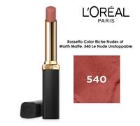Rossetto opaco Color Riche Nudes of Worth, 540 Le Nude Unstoppable, Loreal Paris