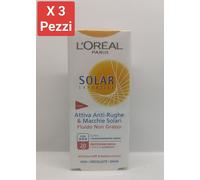 L'Oreal Solar Attiva Anti-Rughe & Macchie Solari UVA IP 20 UVB - 50 ml 3 Pezzi