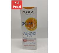 L'Oreal Solar Attiva Anti-Rughe & Macchie Solari UVA IP 30 UVB - 75 ml 3 Pezzi