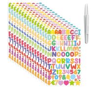 LOREC 30 Fogli Adesivi Lettere Alfabeto Lettere Adesive in Vinile Numeri Adesivi Stickers Lettere Adesive Adatti con 1 Pezzi Pinzetta per Decorazioni Regalo Album Fotografici Biglietti di Auguri-2