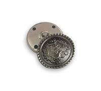 LOREC 50 Pezzi Bottoni Argento, 5 Dimensioni Bottoni Metallo Bottoni Argento Antico Giacca 15mm 18mm 23mm 25mm 30mm Bottoni Metallo Argento per Blazer,Abiti,Cappotto,Uniforme E Giacca