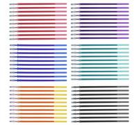 LOREC 60 Pezzi Ricariche Penne Cancellabili, 6 Colori, 0,35mm, Adatte per Scuola, Uffici e Vita Quotidiana